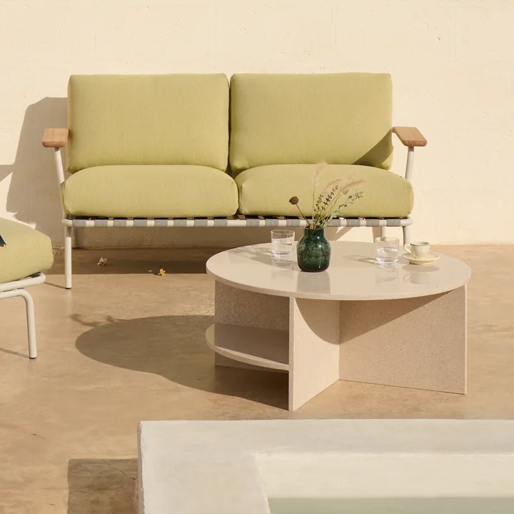 Muuto - Halves Salontafel, licht taupe terrazzo