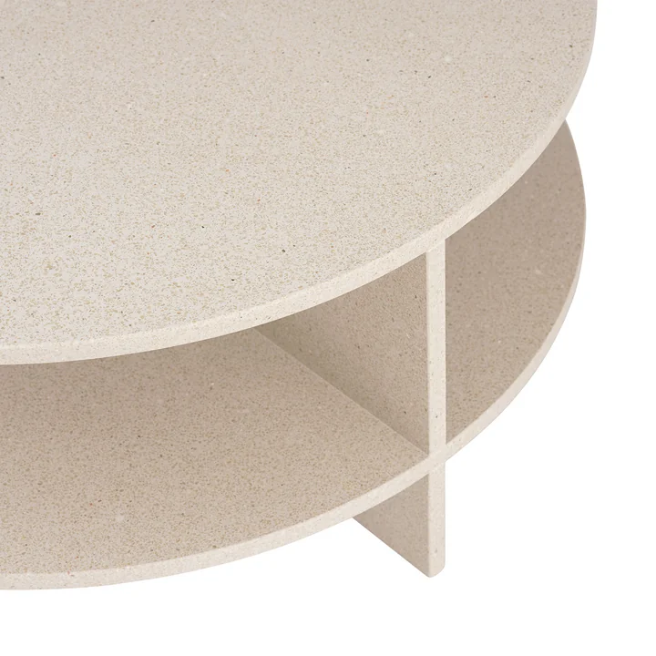 Muuto - Halves Salontafel, licht taupe terrazzo