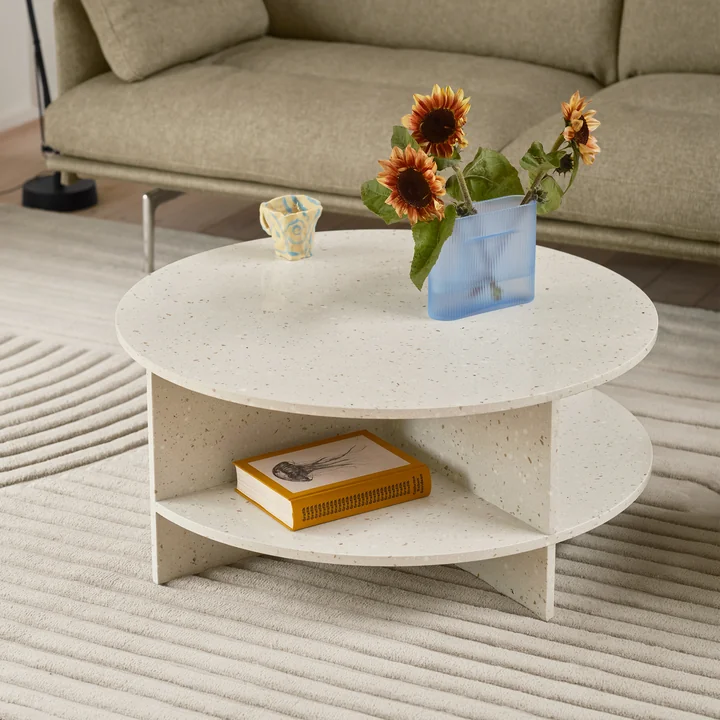 Muuto - Halves Salontafel, gebroken wit terrazzo