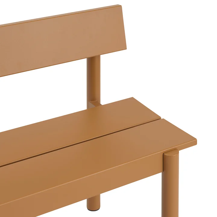 Muuto - Linear Steel Bank met rugleuning, gebrand oranje