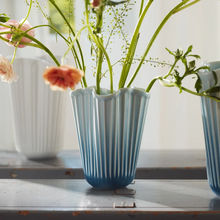 Kähler Design - Hammershøi Unfold Vaas, H 16,5 cm, blauw