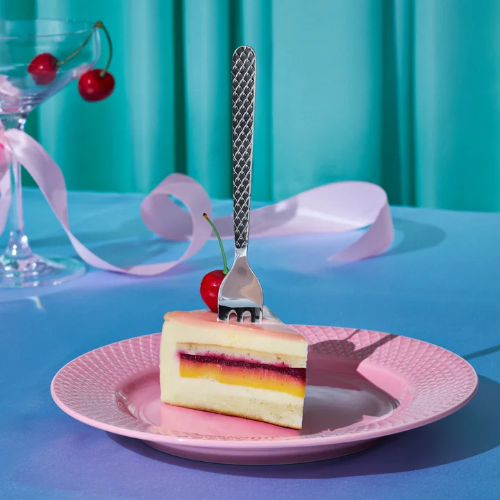 Lyngby Porcelæn - Rhombe taartvork, staal