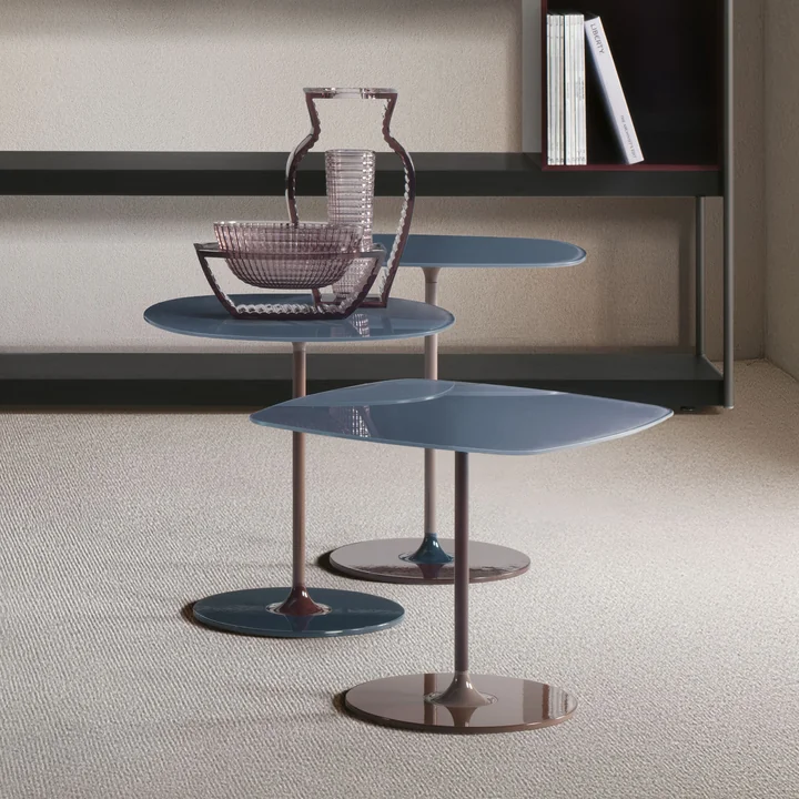 Kartell - Thierry Bijzettafel Trio, hemelsblauw (set van 3)