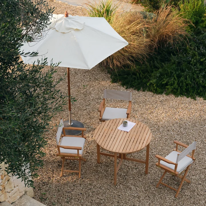 Fritz Hansen - Skagerak Messina parasol, Director's Chair en Selandia tafel