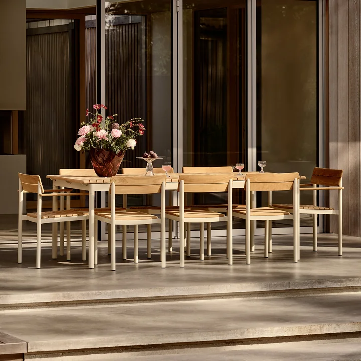 Fritz Hansen - Skagerak Pelagus Stoel, fauteuil en tafel, teak / ivoor