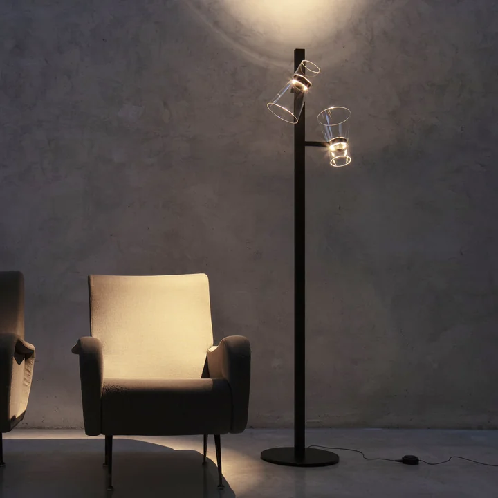 Flos - Nocturne Staande lamp F2 kegel, zwart