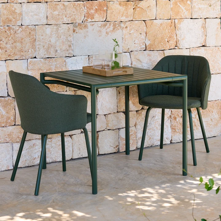 Cane-line - Bliss Eettafel, 80 x 80 cm, donkergroen