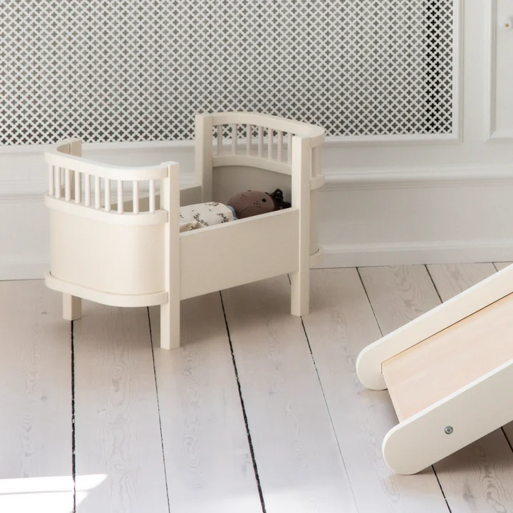 Sebra - Poppenbed en matras, wit