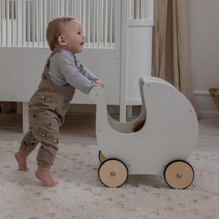 Sebra - houten poppenkinderwagen, classic white