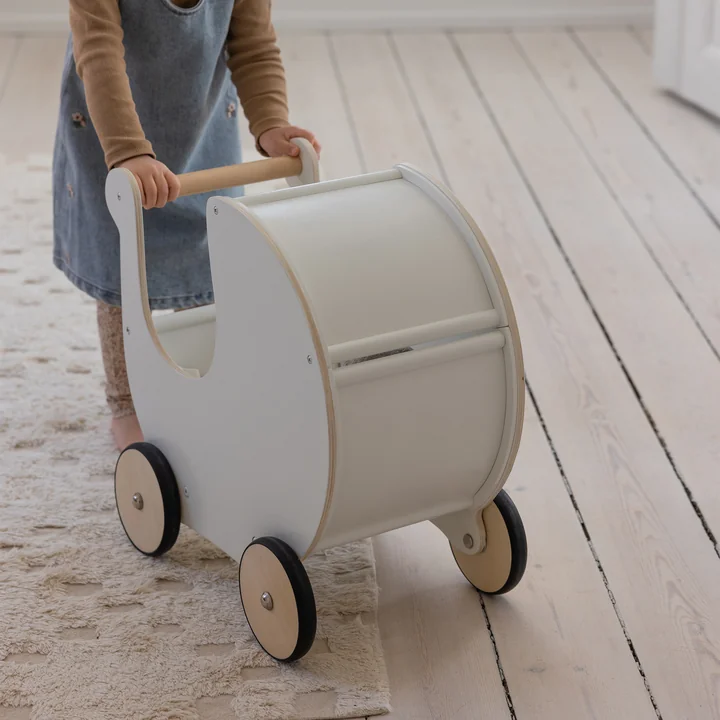 Sebra - houten poppenkinderwagen, classic white