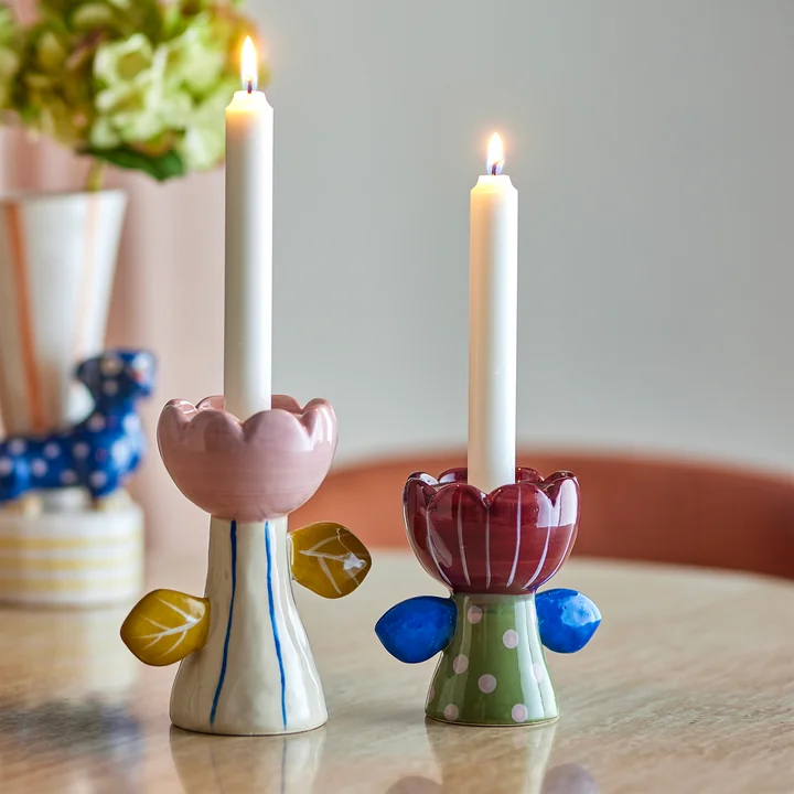 Bloomingville - Florita Votive & Kaarshouder, multi (set van 2)