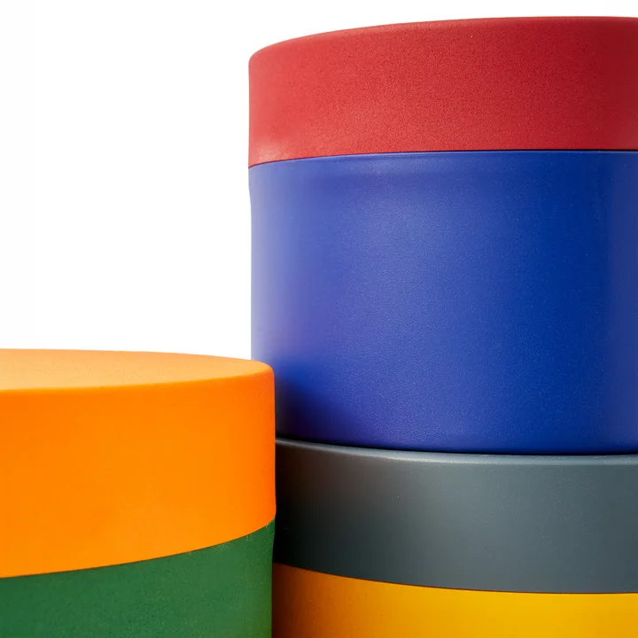 POLSPOTTEN - Ronde metalen doppen en potten set van 3, veelkleurig