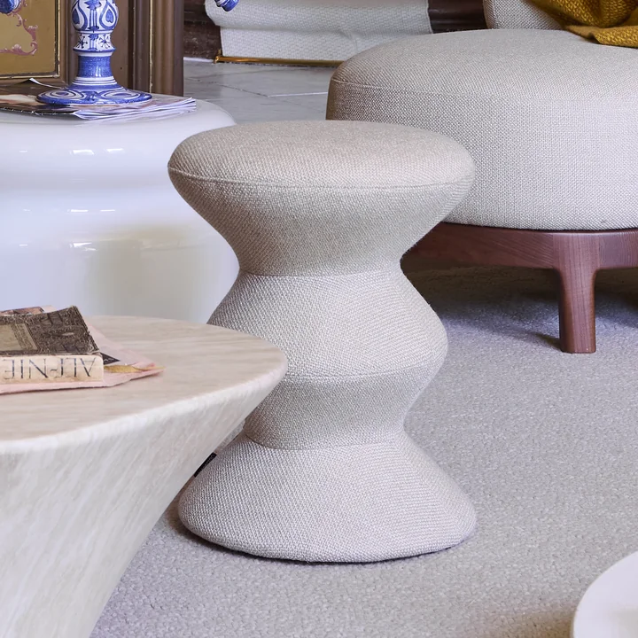 POLSPOTTEN - Zig Zag Zachte kruk, beige