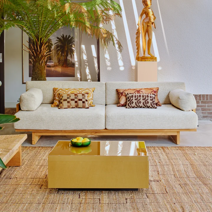 HKliving - Teakhouten loungebank voor buiten, naturel
