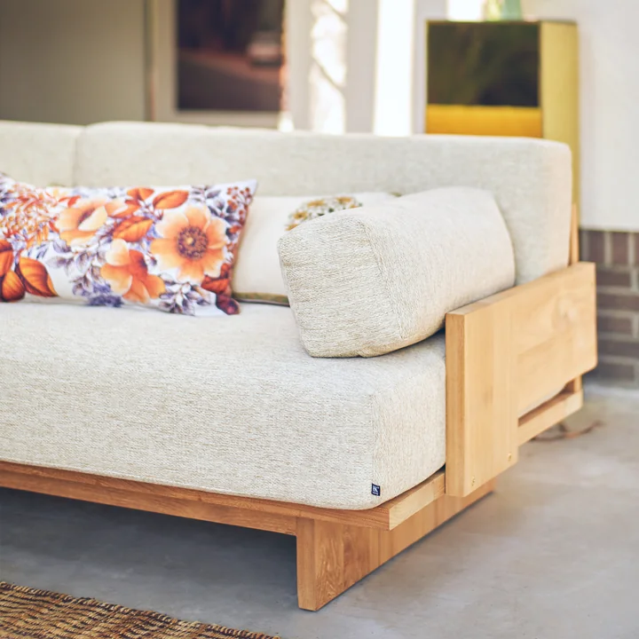 HKliving - Teakhouten loungebank voor buiten, naturel