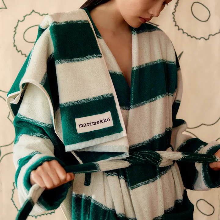 Marimekko - Galleria badjas en handdoek, emerald / melon