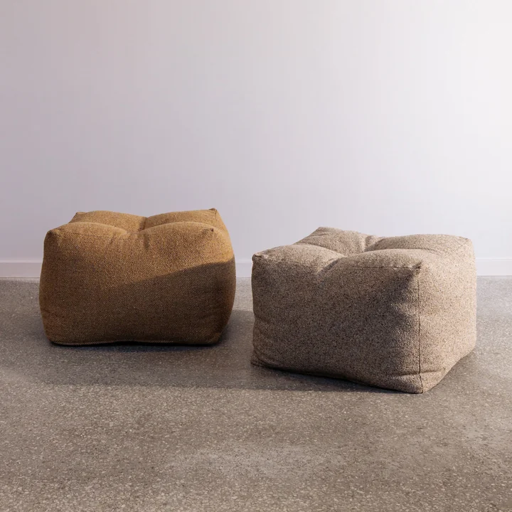 Karup - Buddy Kids Pouf, 50 x 50 cm, goudoker (643) en warm zand (641)