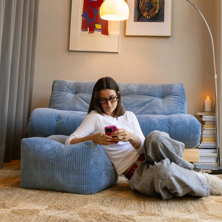 Karup - Buddy Kids Pouf, 50 x 50 cm, wazig blauw (554)