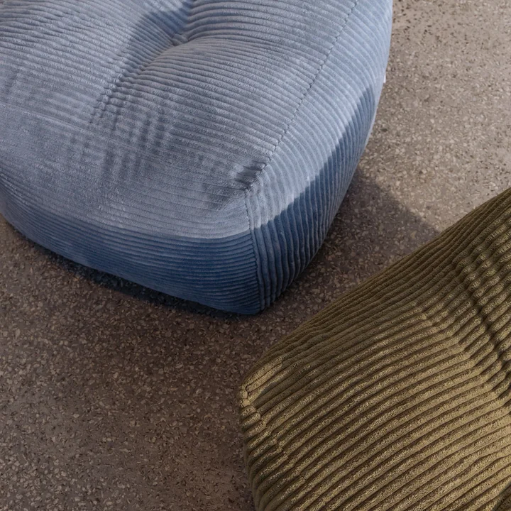 Karup - Buddy Kids Pouf, 50 x 50 cm, nevelblauw (554) en kakigroen (553)