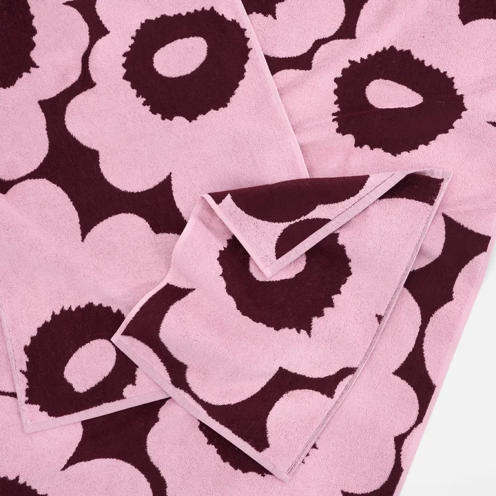 Marimekko - Unikko Handdoeken, pruim / roze