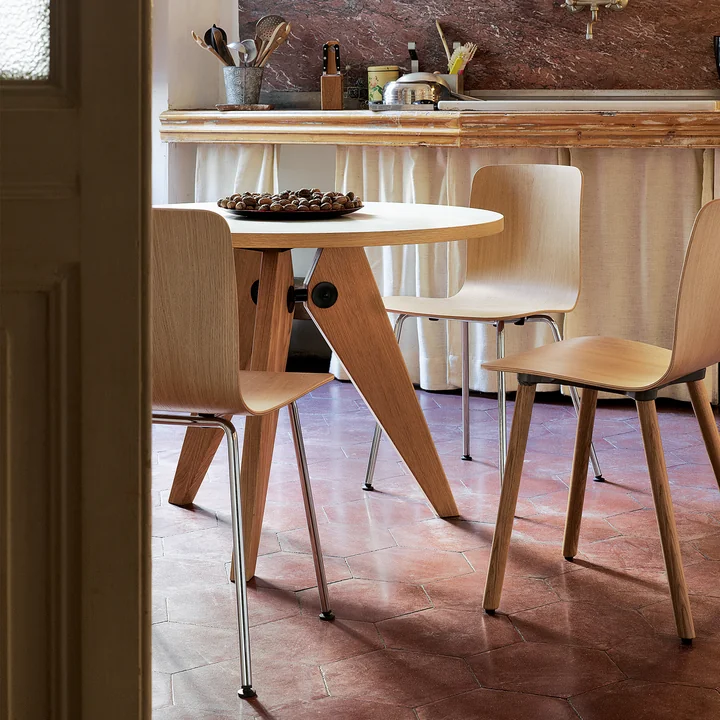 Vitra - Guéridon Eettafel, Ø 90 cm, geolied eiken