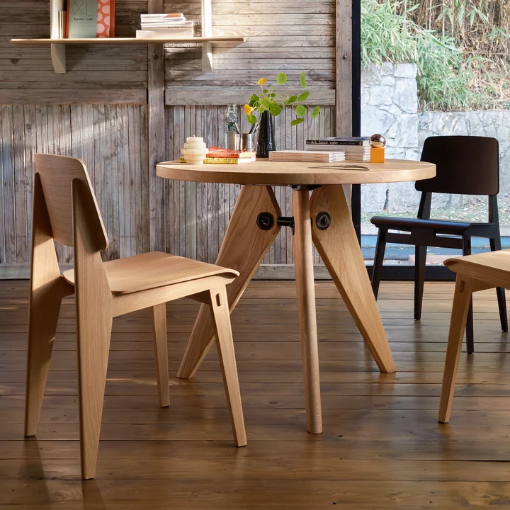 Vitra - Guéridon Eettafel, Ø 90 cm, geolied eiken