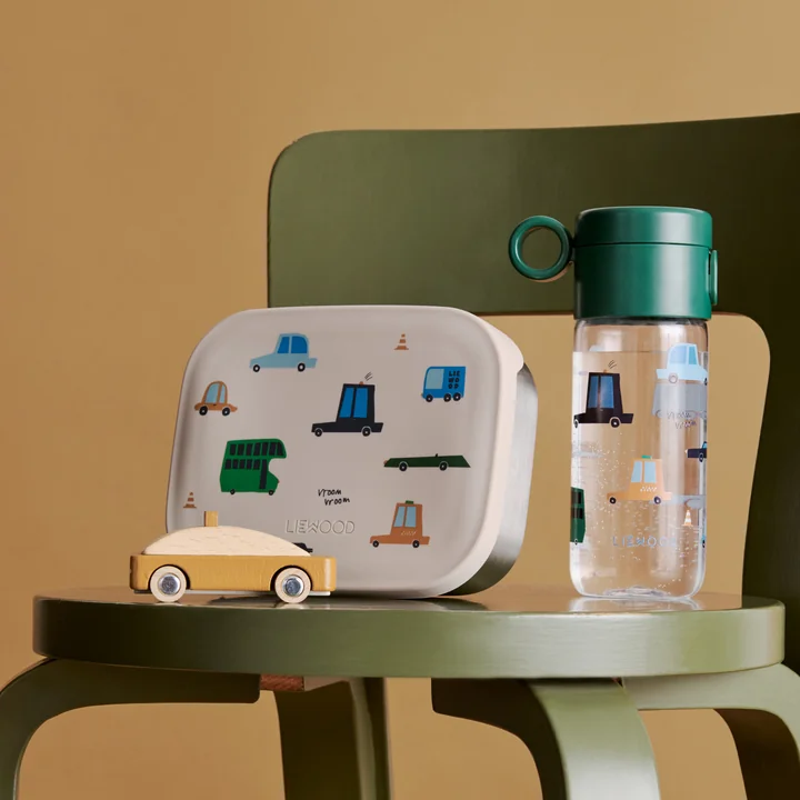 LIEWOOD - Arthur-lunchbox met deksel, Cars / Sandy en Clemence-fles, 350 ml, Cars / Sandy