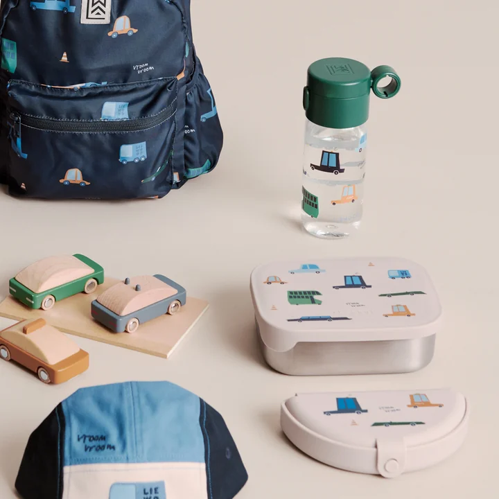 LIEWOOD - Arthur-lunchbox met deksel, Cars / Sandy en Clemence-fles, 350 ml, Cars / Sandy