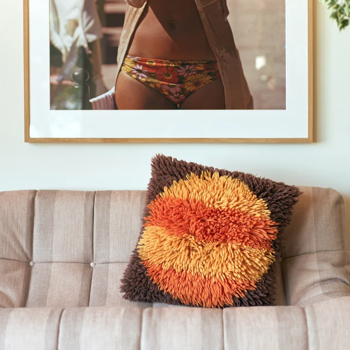 HKliving - Kussen „ Fluffy ”, 55 x 55 cm, Horizon