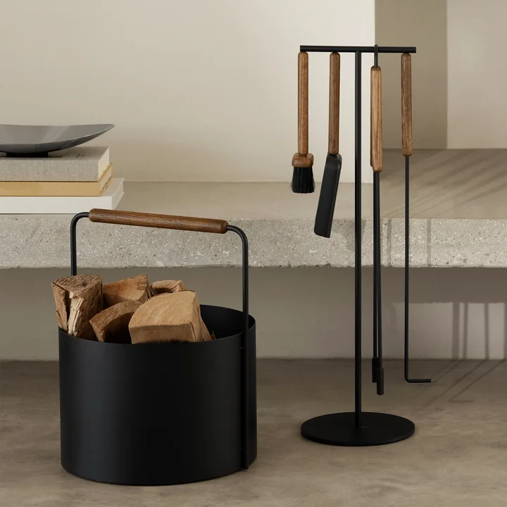 Blomus - Ashi Haardset, 3-delig, eiken / bruin