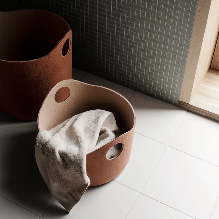 Blomus - Tiggy Opbergmand van vilt, maat S, rustic brown / tan