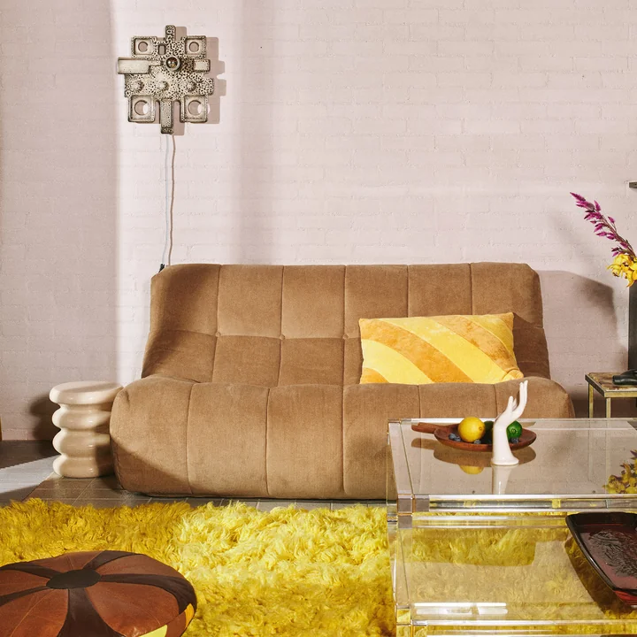 HKliving - Lazy Lounge -bank, 2-zits, bruin corduroy