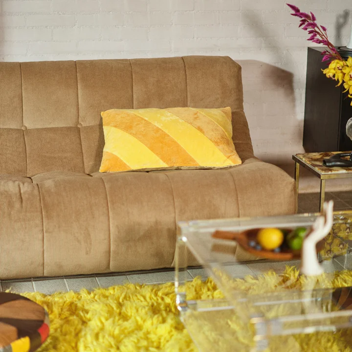 HKliving - Lazy Lounge -bank, 2-zits, bruin corduroy