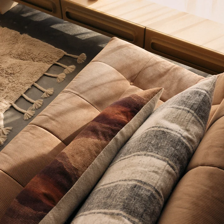 HKliving - Lazy Lounge -bank, 2-zits, bruin corduroy
