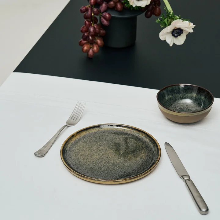 Serax - Surface-bord, Ø 24 cm, indi-grijs (set van 4)