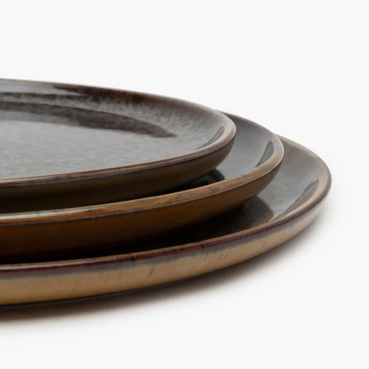 Serax - Surface-bord, Ø 24 cm, indi-grijs (set van 4)