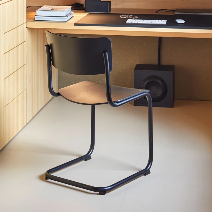 Thonet - S 43 stoel, Classics in Colour, zwart / beitszwart beukenhout (TP 29)