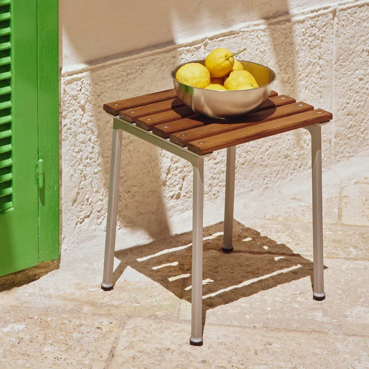 HAY - Traverse Outdoor-kruk, aluminium / geolied essenhout