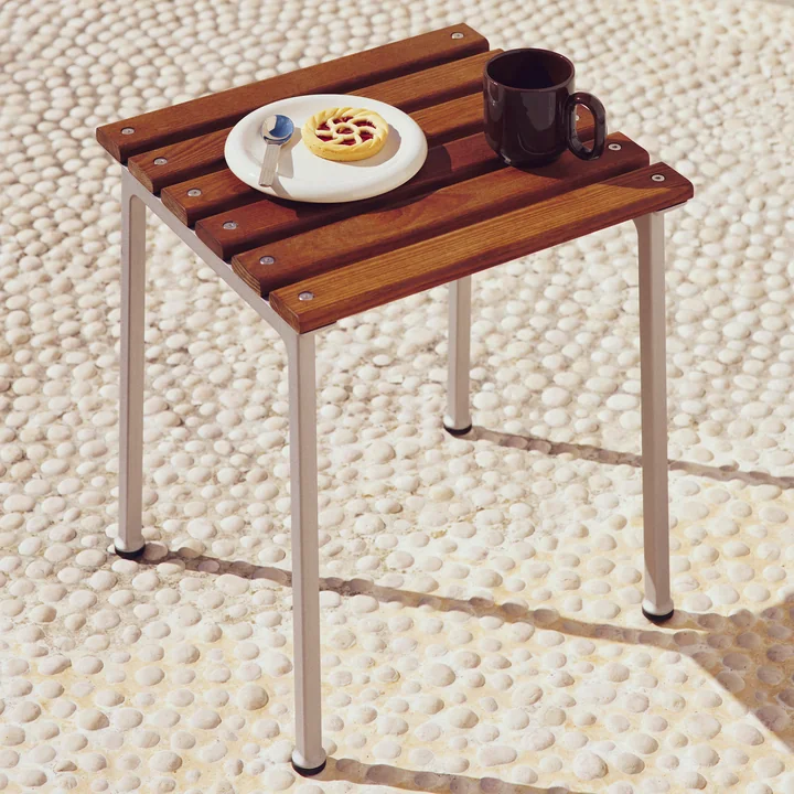 HAY - Traverse Outdoor-kruk, aluminium / geolied essenhout