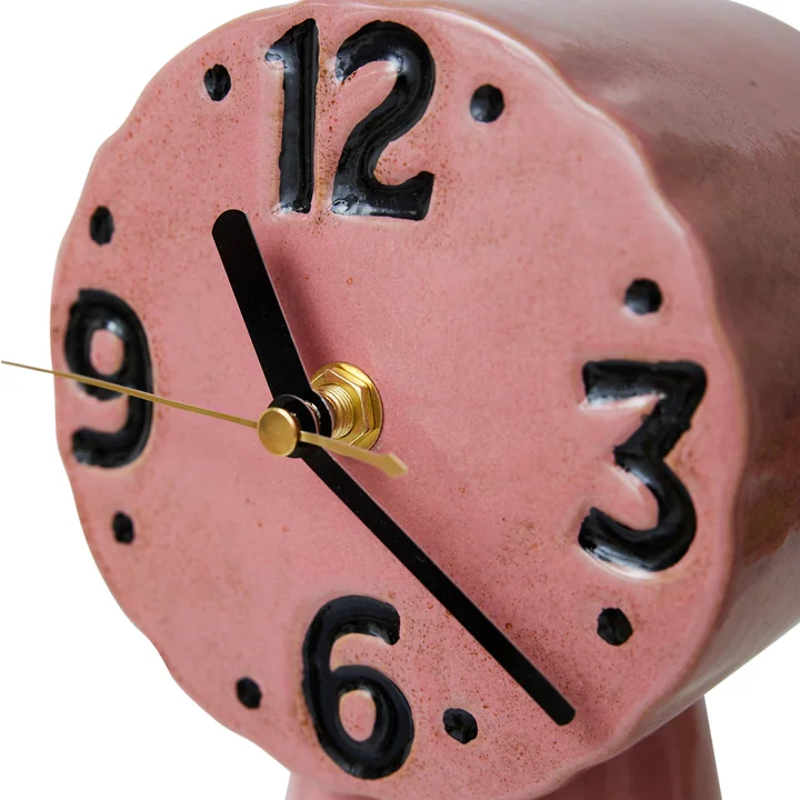 HKliving - Retro keramisch horloge, roze