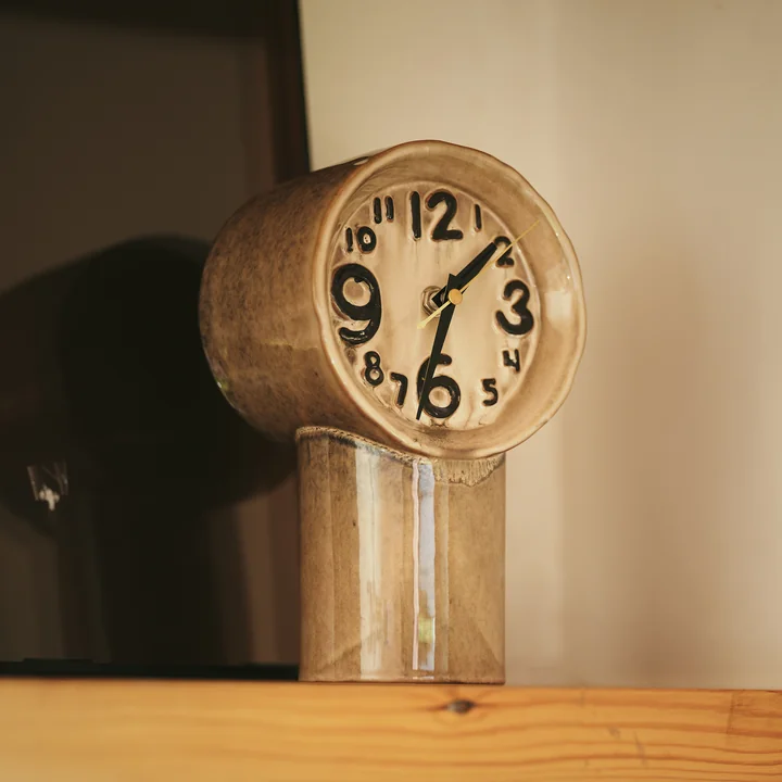 HKliving - Retro keramiekhorloge, crème