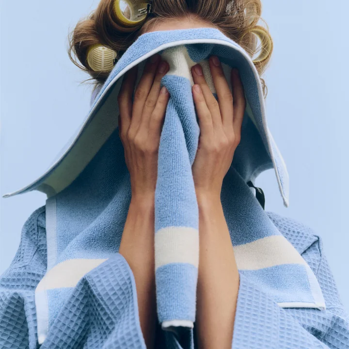 HAY - Stripe -handdoek, 40 x 60 cm, dusty blue