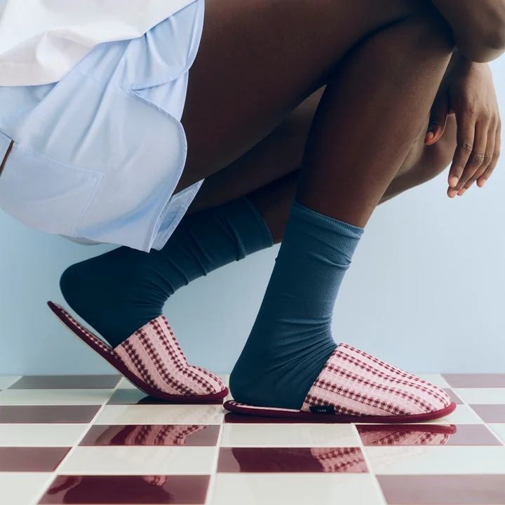 HAY - Waffle pantoffels, stripe cool pink