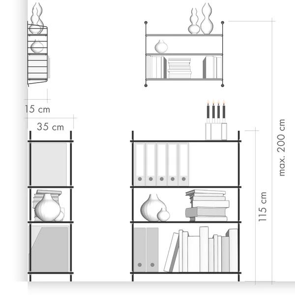 Diepte van de planken / wandmontage