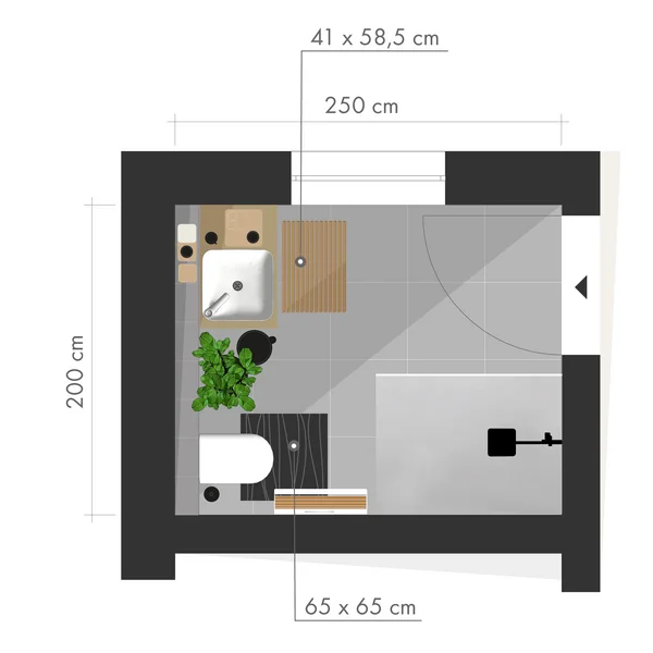 Badmatten in de vierkante badkamer