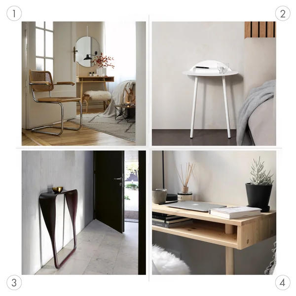 Consoletafels: verschillende locaties