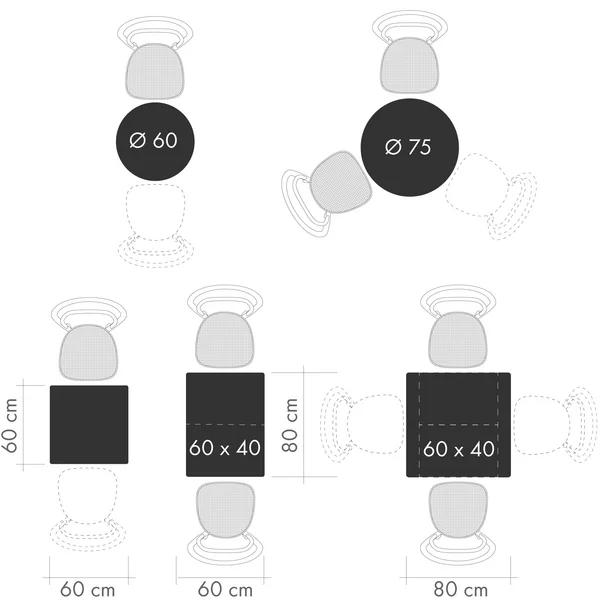 Bistrotafels: vormen en zitplaatsen