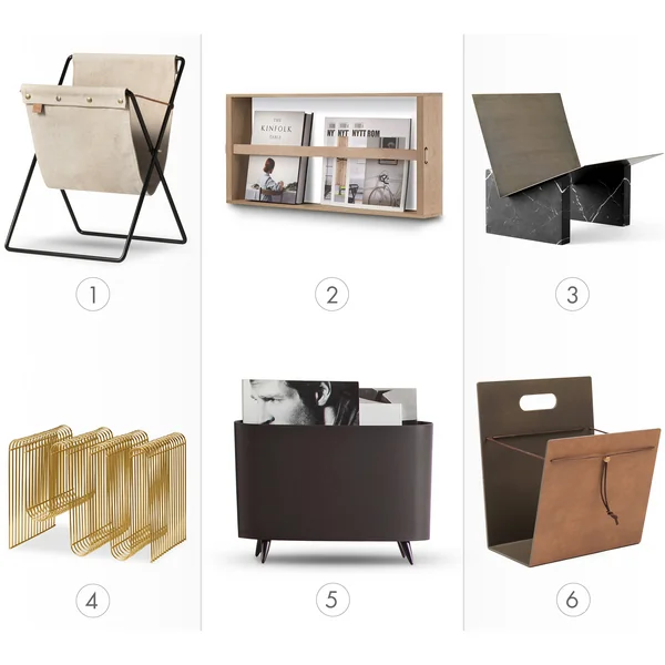 Materiaal: Tijdschriftenhouder van hout, metaal & Co.