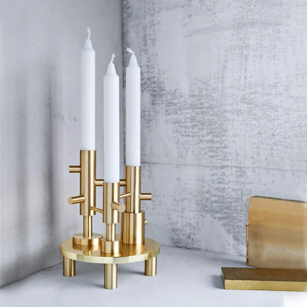 Kandelaar Triple van Fritz Hansen in messing