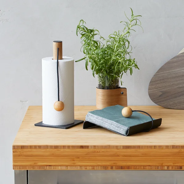 String keukenrolhouder 30 cm, Nijlpaard antraciet zwart van Lind DNA